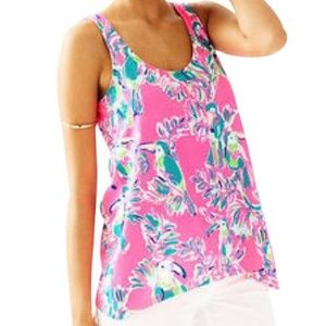 Lilly Pulitzer Monterey Tank top Toucan pink L